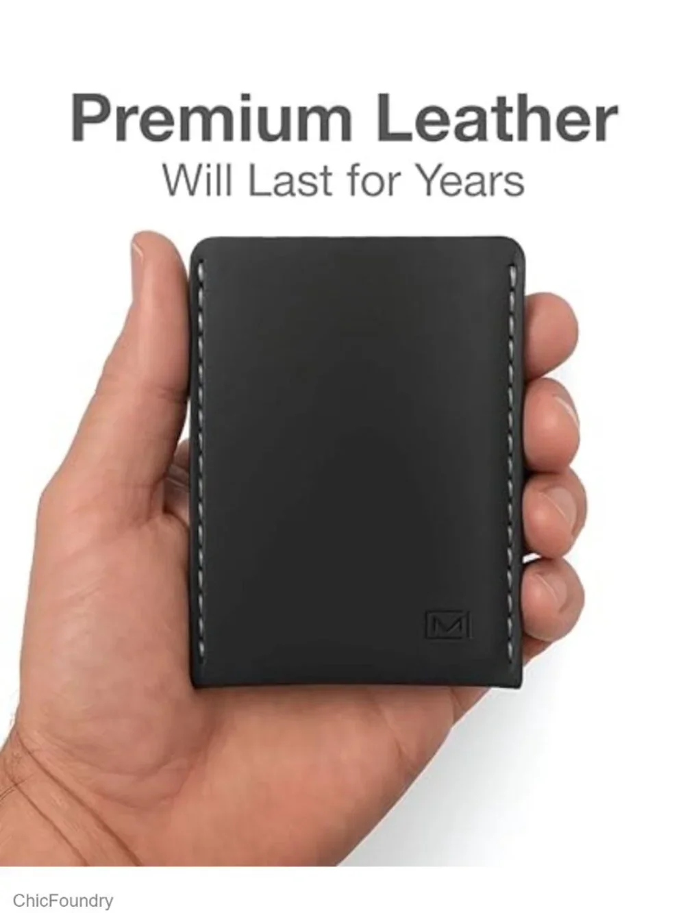 Full Grain Leather Card Holder Slim Minimalist Wallet Front Pocket